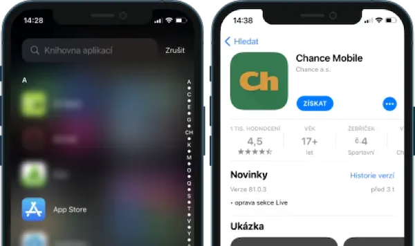 Chance aplikace IOS