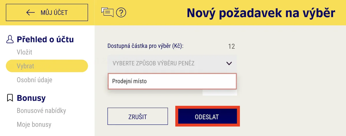 Jak si vybrat Sazka bonus